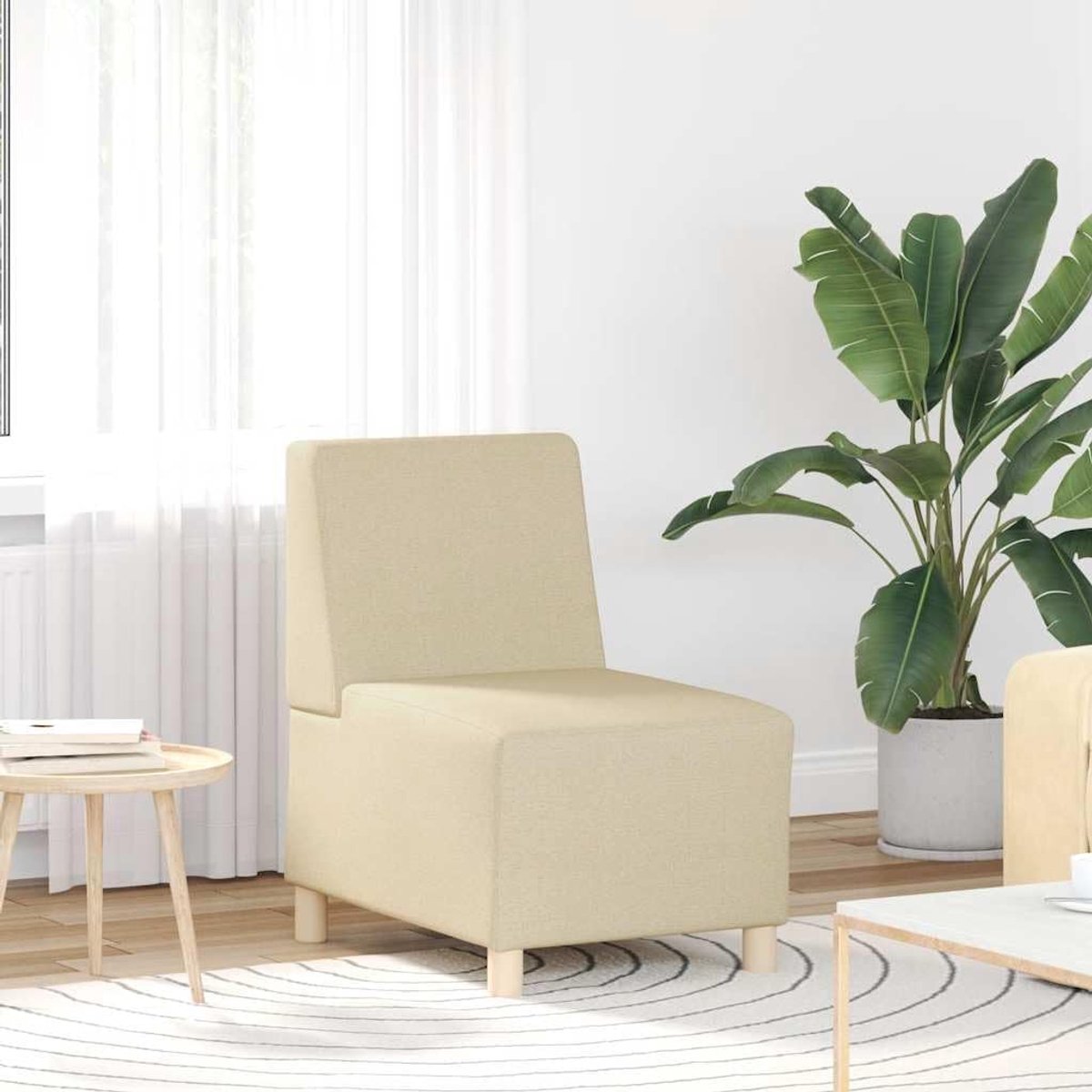 Hoekbank sofa zonder armleuningen crème 55 cm stof gestoffeerde meubels met 4 modules voor woonkamer en kantoor