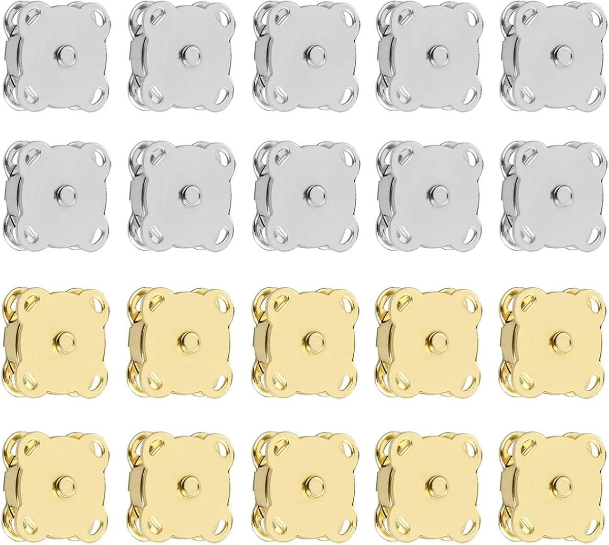 Knopen, naaien, magneetsluitingen, sieraden, kledingaccessoires, 20 stuks magneetknopen, 14 mm magneetknopen voor tassen, voor portemonnees, handtassen, kleding, naaien, doe-het-zelf handwerk