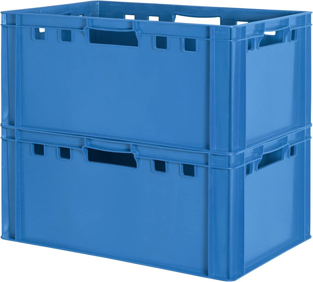 Vleeskist, Eurofleischkist, stapelbox, kunststof, E3, blauw, Kingpower, aantal: 2