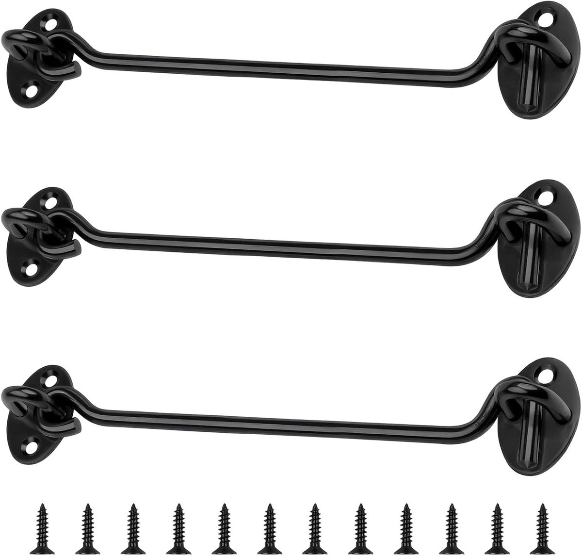 Dailygoods- Stormhaken 3 Stuks - 20 Inch - Roestvrij Staal - Deursluiting - Winddicht - Diefstalbestendig - Eenvoudige Installatie