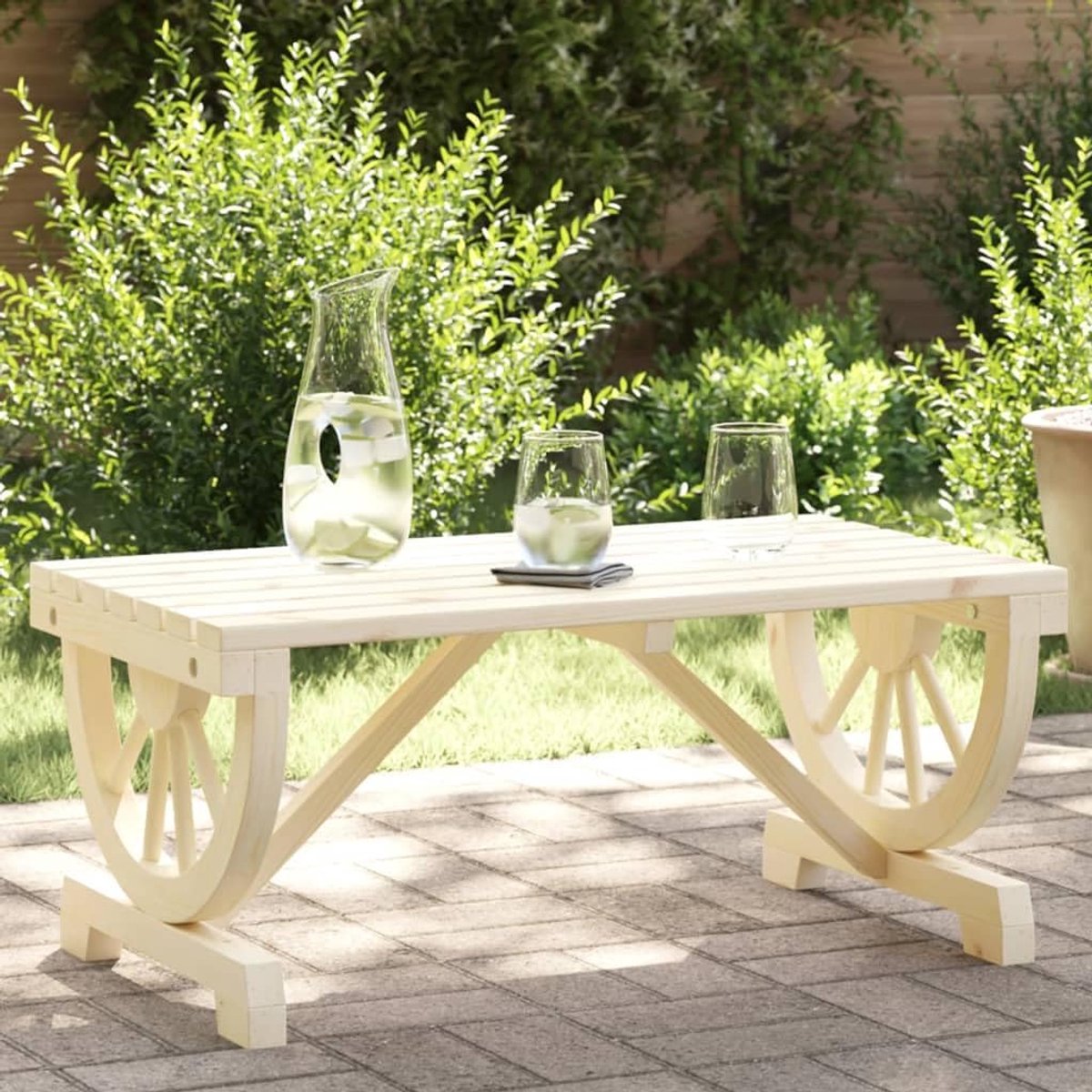 90 x 50 x 40 cm van massief sparrenhout, salontafel, salontafel, tuintafel, salontafel voor woonkamer, 365107