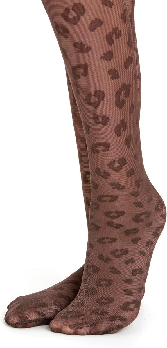 Panty met Luipaardprint, Doorschijnend, 40 Denier, Blauw, Wit en Kobaltblauw, Ton-sur-Ton Dierenprint