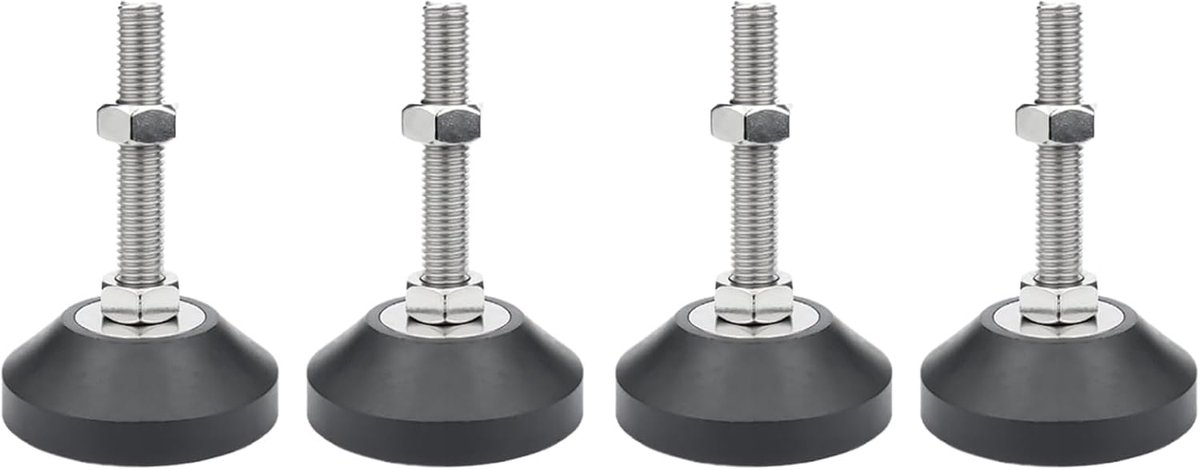 Dailygoods- Meubelnivelleringspoten - Hoogteversteller tot 50 mm - Set van 4 - Draagvermogen 80 kg - Antislip basis - Versterkte nylon voet - Meubelpo