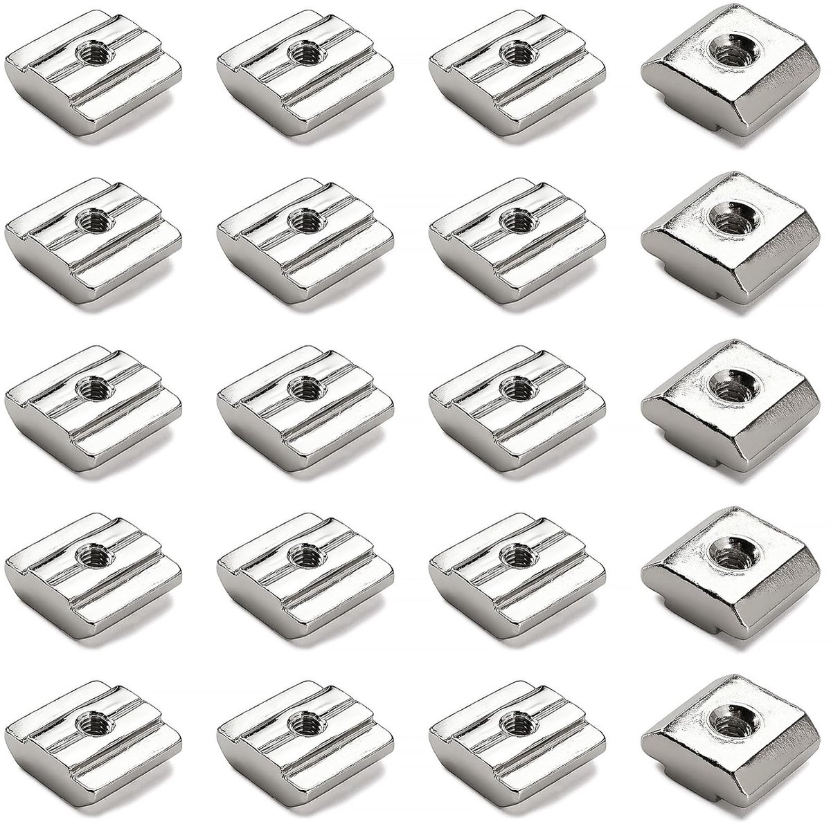 20 Stuks 30-Serie M4 T-Moeren Schuifmoeren, T-Sleuf Hamerkopmoer, voor 30-Serie Aluminium Profiel Extrusiesleuf 8mm