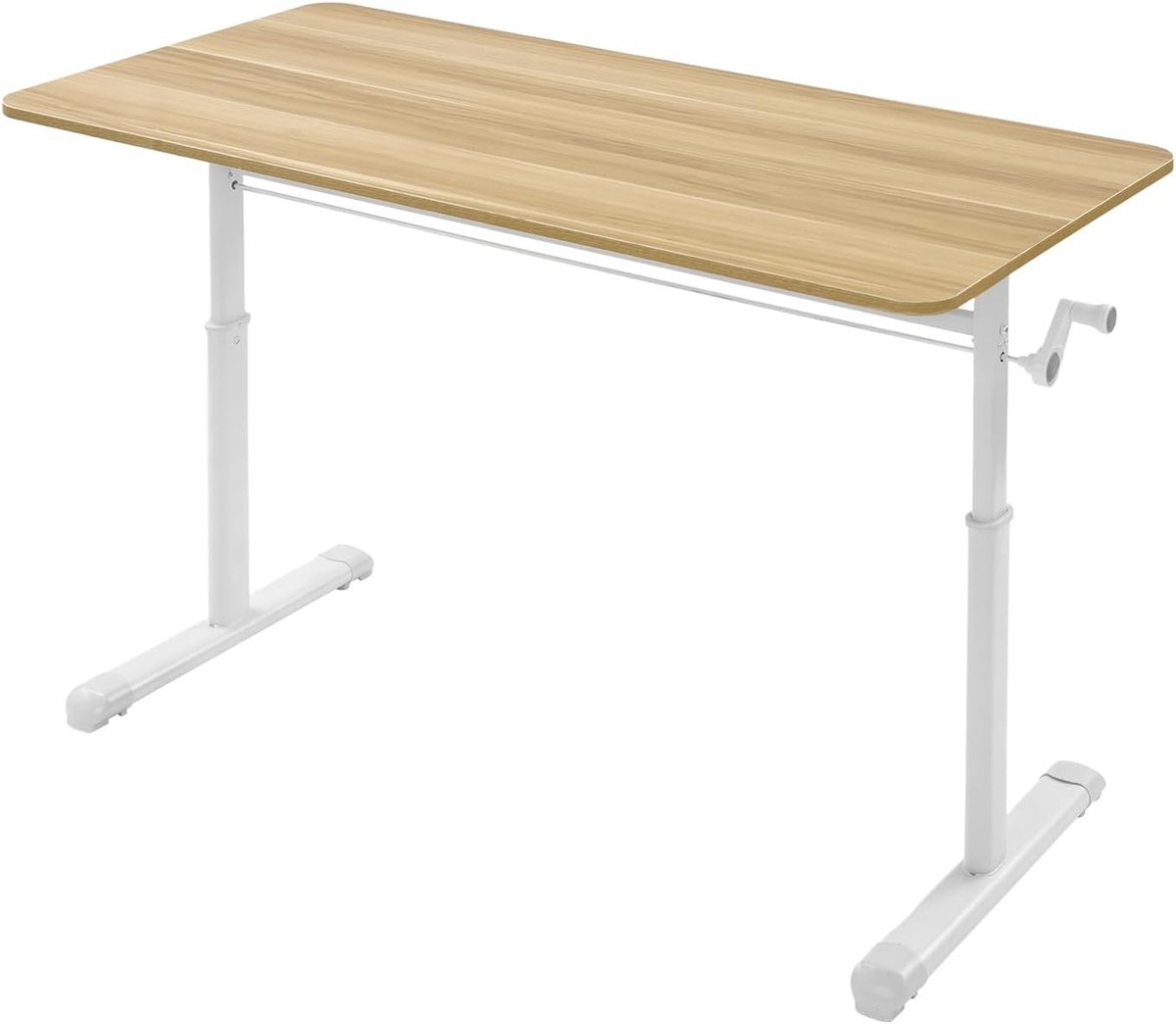 Hoogte verstelbaar bureau 120 x 60 cm handmatig staand bureau verstelbare hoogte 65-90 cm kantoor/woonkamer tafel met 100 kg draagkracht