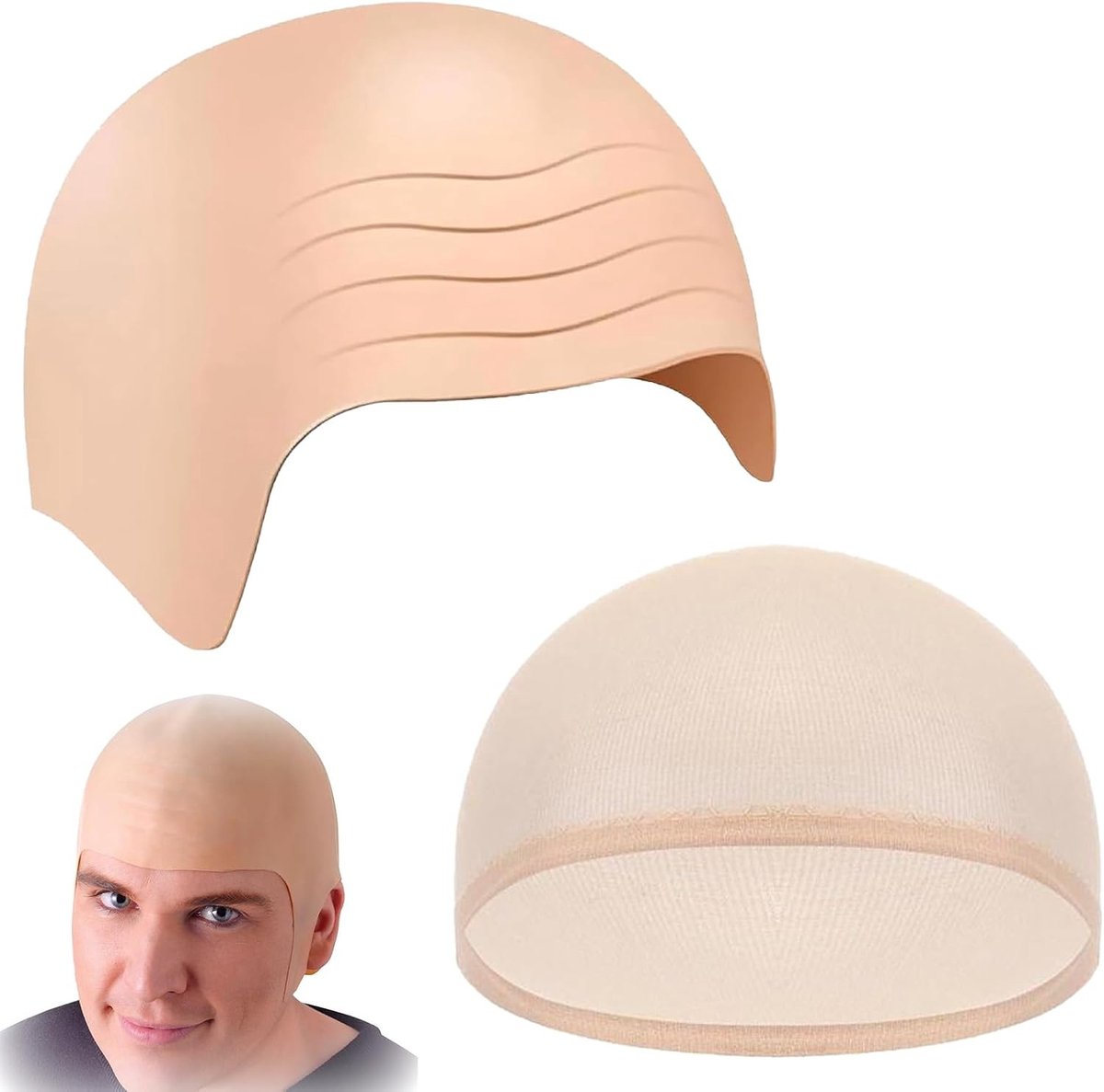 2 Stuks Bald Cap, Latex Bald Hood voor Cosplay, Halloween en Verkleedpartijen - Perfecte Accessoires voor Rollenspellen en Feestelijke Kostuums