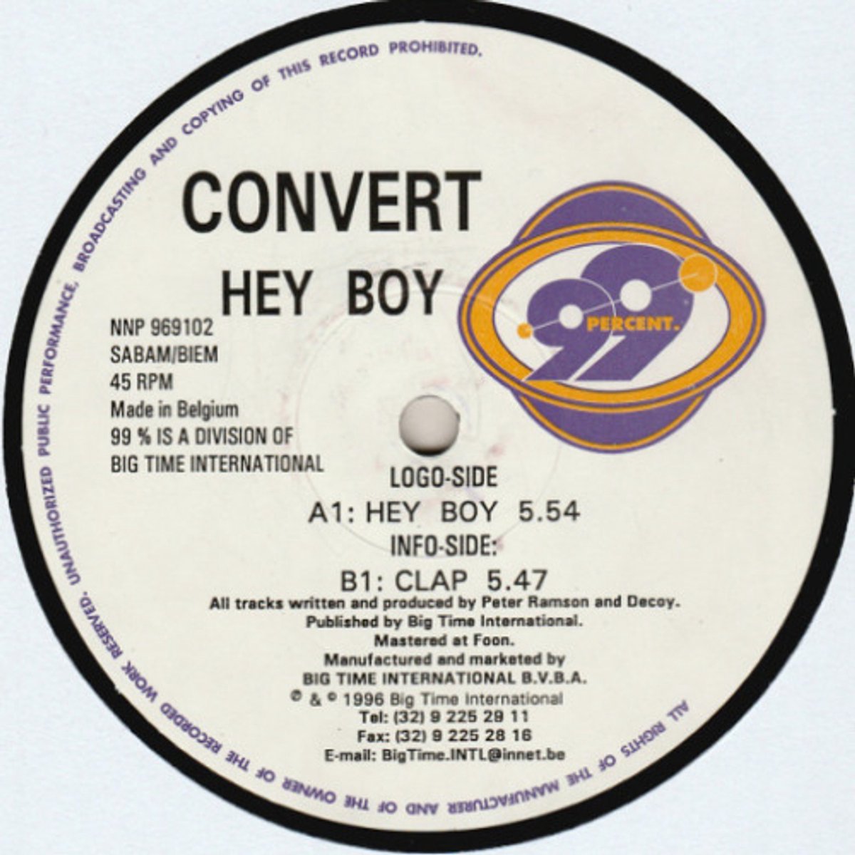 Convert - Hey Boy / Clap