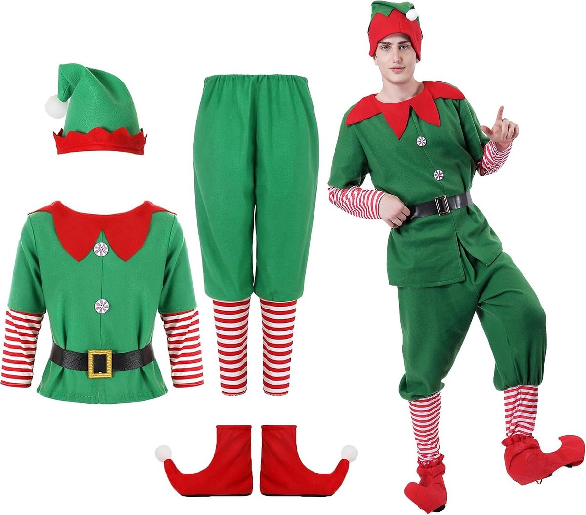 Elfenkostuum voor dames en heren, Kerstmis, elfenkostuum, meisjes, kinderen, kerstkostuum, voor volwassenen en kinderen, papanolie