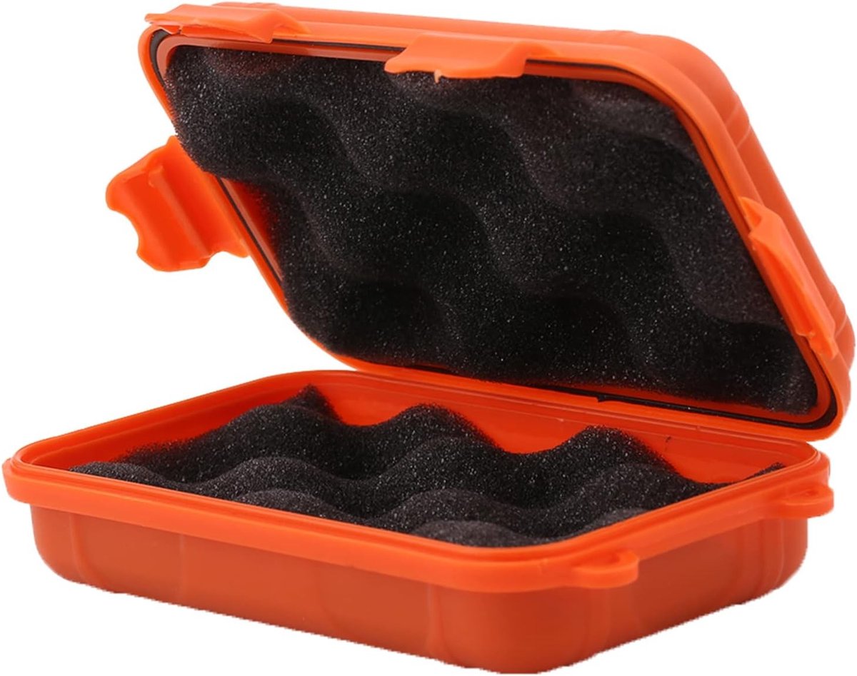 Schokbestendige droge opbergdoos, waterdichte en luchtdichte container, ideaal voor outdoor en survival, 13.5 x 4 x 8 cm, compact en veilig voor waardevolle spullen