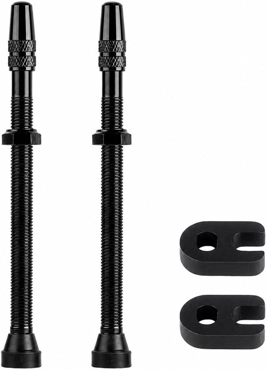 2 stuks tubeless ventielen 80 mm – fiets Presta-ventiel aluminium voor MTB & Gravel – snel gemonteerd en luchtdicht