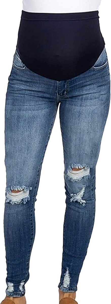 Jeans, skinny jeans voor zwangere vrouwen (Lichtblauw,XL)