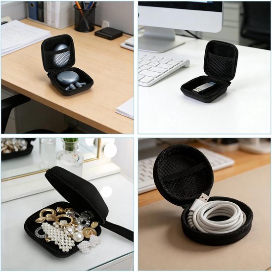 2 stuks mini-hoofdtelefoontas, hoofdtelefoontas, case, hoes voor AirPods Pro 3, headset-opbergtas, hoofdtelefoon, beschermtas, stootvaste oordopjes, hoes, etui voor in-ear oordopjes, MP3-speler — afbeelding 5