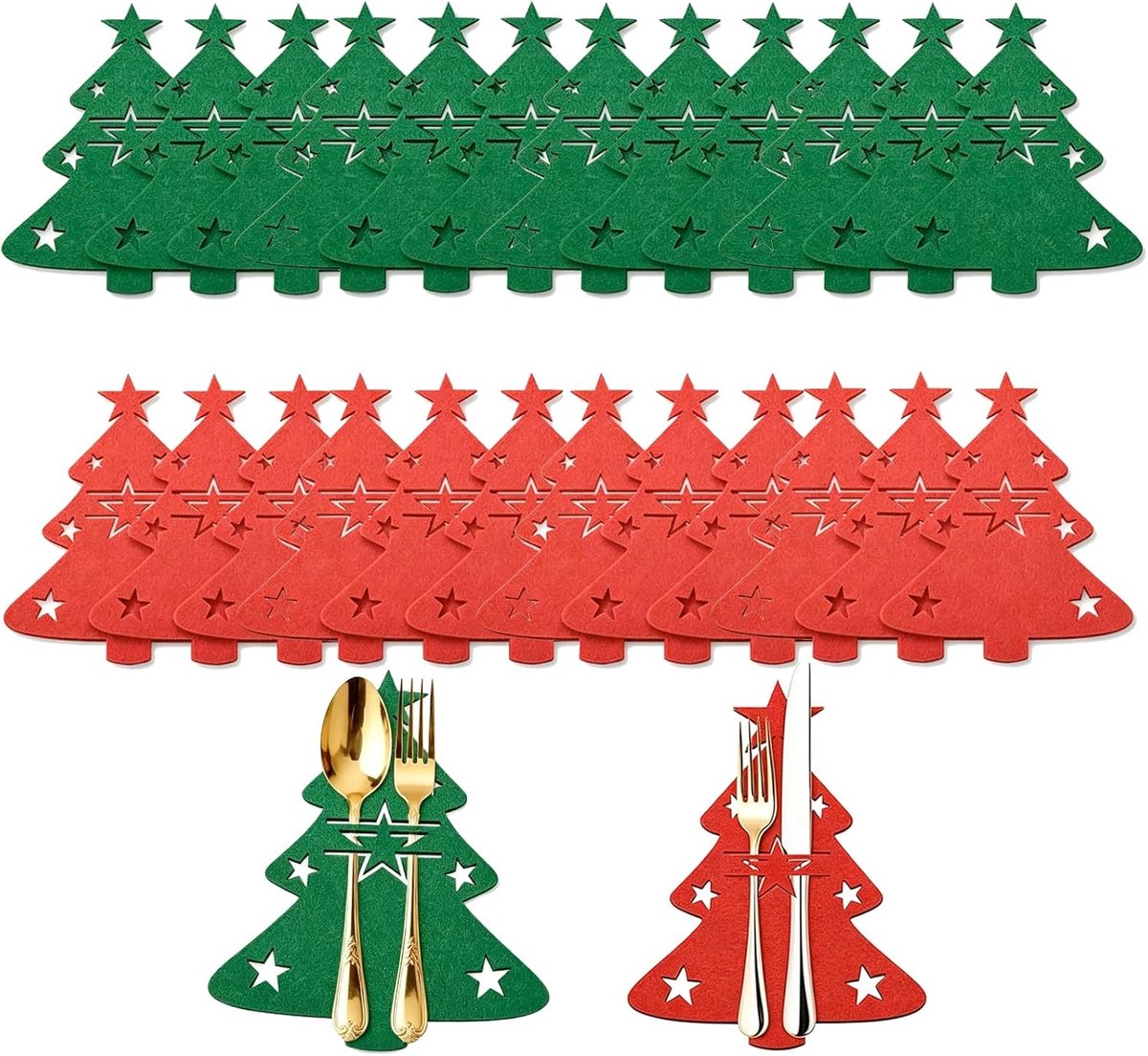 24 stuks bestekhouders voor Kerstmis van vilt, Talheres Natal