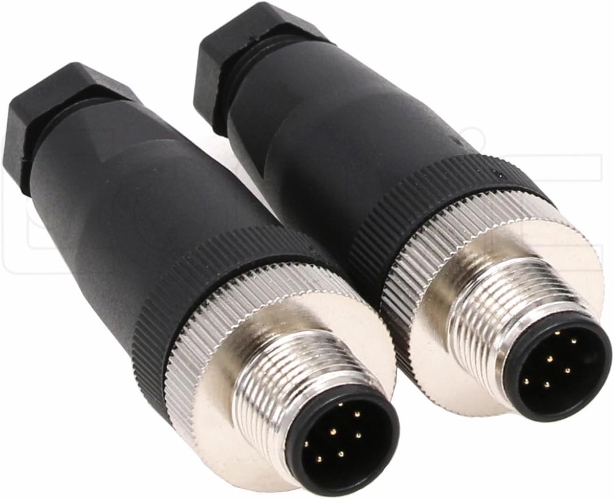 8 Pin Mannelijke Connector, 12mm Een Code IP67 30V 2A AC/DC Industriële Connector, Ongeschilde Veldassemblage Draadbare Sensor Rechte 2 stks