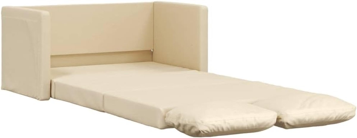 Slaapkamerbank, vloerbank met slaapfunctie, crème, 112 x 174 x 55 cm, stof, voor woonkamer, slaapkamer, kantoor