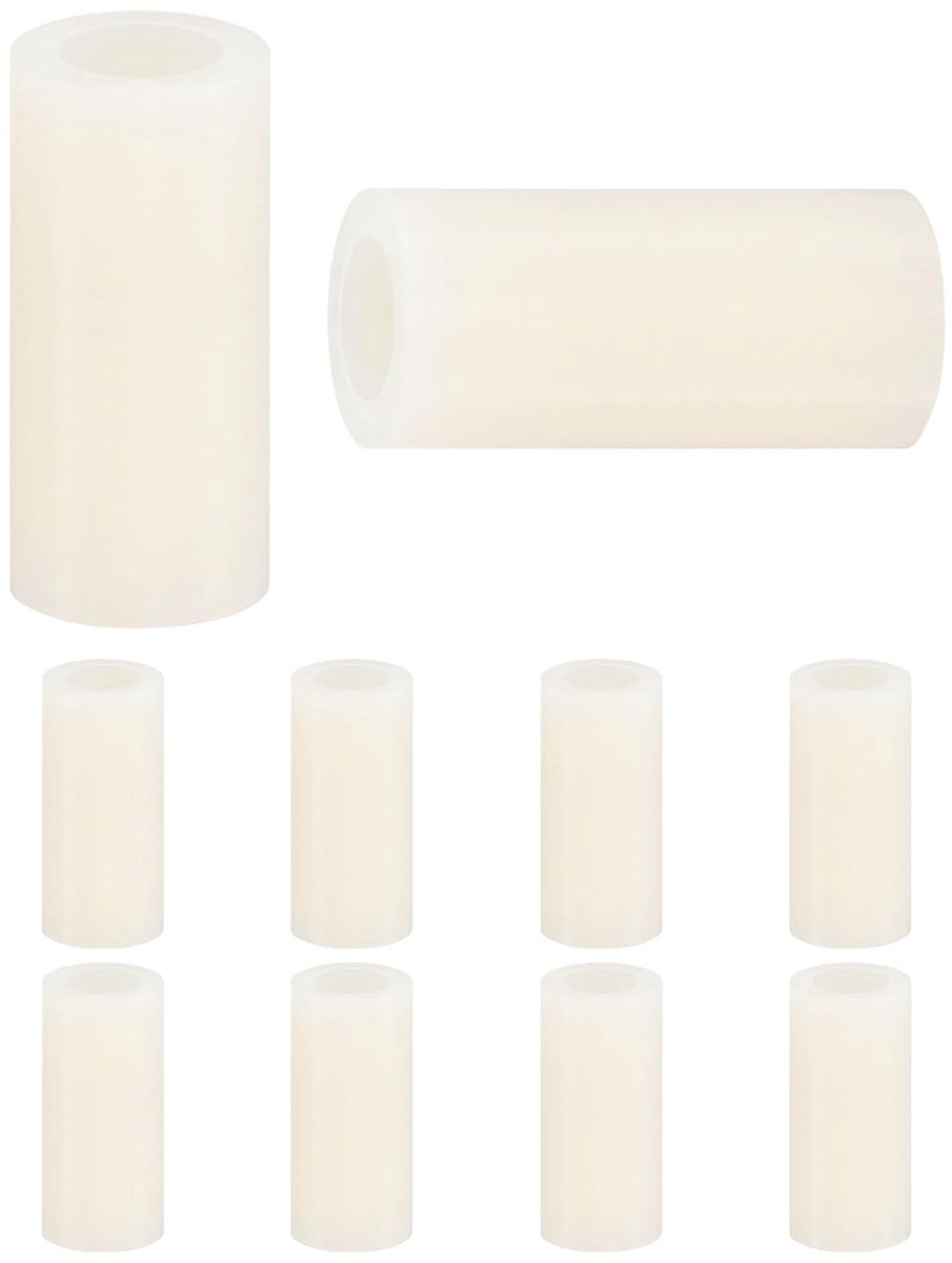 Set van 100 nylon ringen, 4,2 mm ID 7 mm OD 15 mm lengte ronde plastic afstandhouder afstandhouder niet-schroefdraad voor M4 schroeven/bouten/stopcontact/schakelaarhouder [wit]