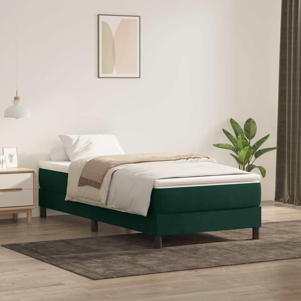 Comfort Lattenbodem boxspring 80x220 cm Donkergroen
