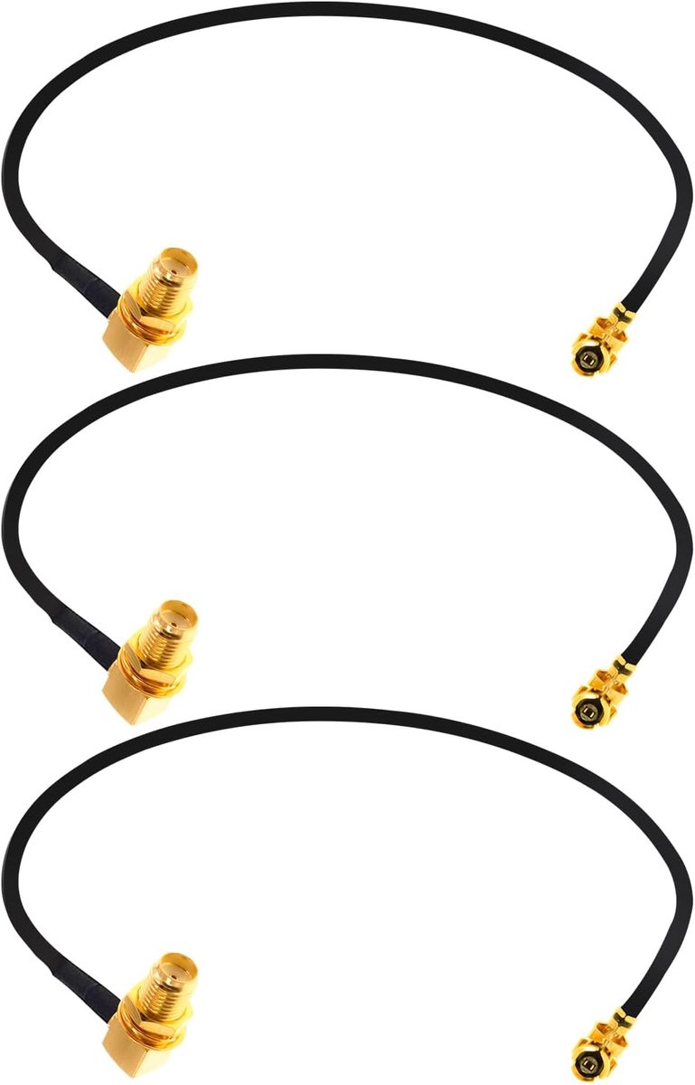 3 stuks U.FL IPX IPEX naar SMA bus 1,13 mm kabel 15 cm (6 inch)