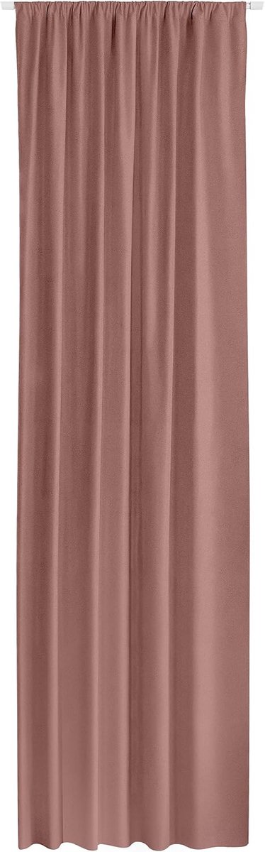 Set van 2 fluwelen gordijnen, oudroze, 140 x 250 cm, plooiband, ondoorzichtig, gordijn voor woonkamer en slaapkamer, 2 gordijnen