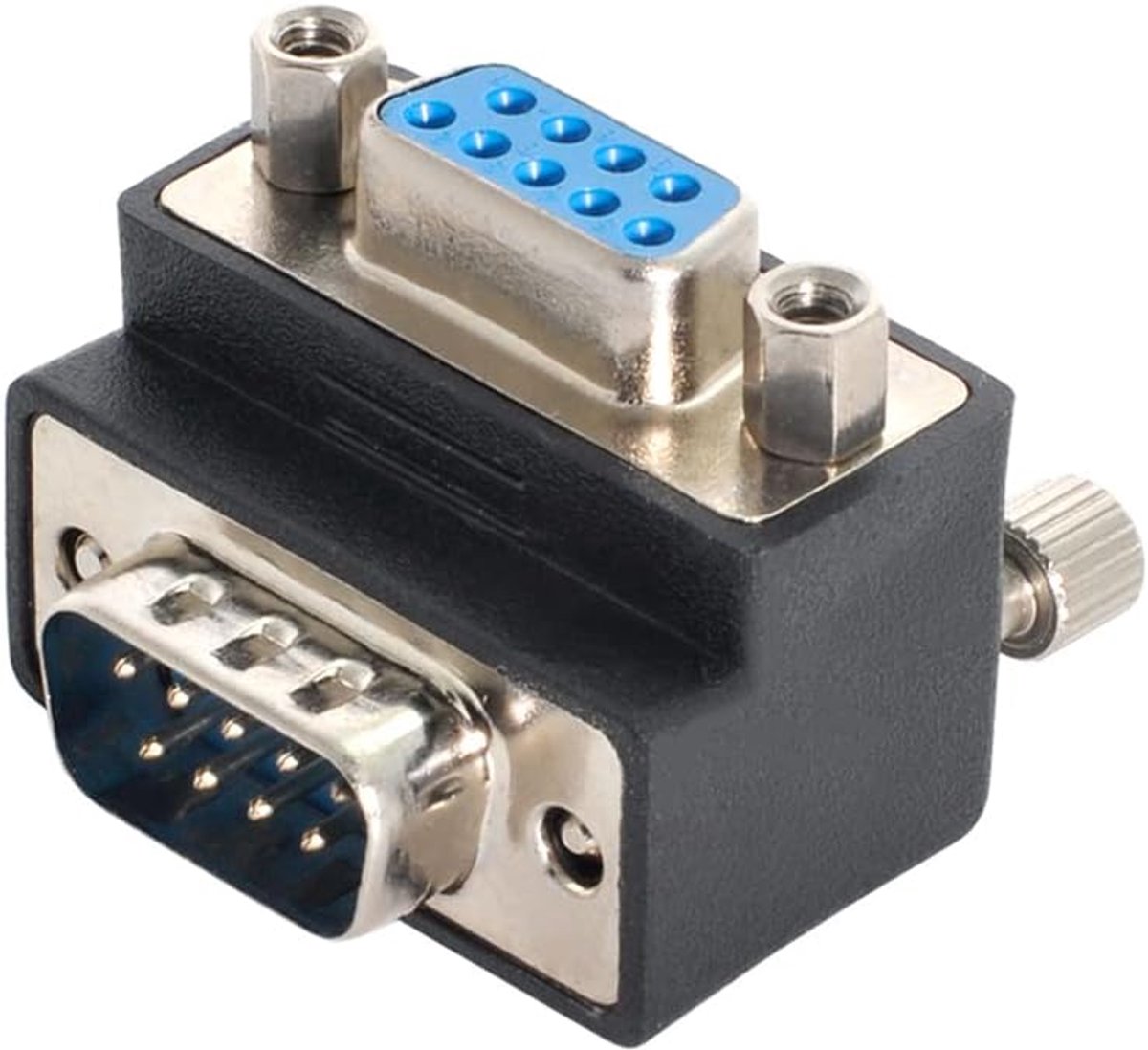 xiwai DB9P 90 Graden Omhoog Hoekige Geslacht Wisselaar D-Sub 9Pin RS232 Mannelijk naar Vrouwelijk Connector Seriële Poort Uitbreiding Adapter