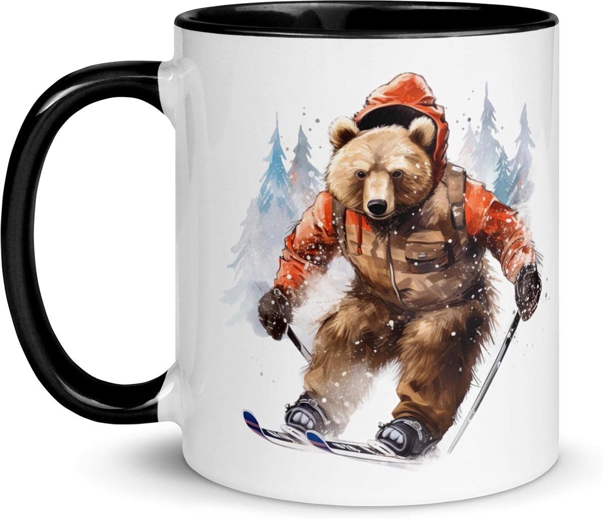 Mok Beer Ski Sneeuwschoenen Snowboard Trek Bivak Passie Fancy Grappige Sport Natuur Wilde Wandelen Grappige Fan Elegant Cadeau