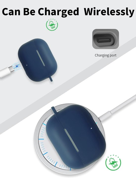 Hoes voor Huawei FreeBuds SE 4 ANC oordopjes, schokbestendig, waterdicht, zacht en slank, siliconen afdekking met sleutelkoord, sleutelhanger en reinigingsset, blauw — afbeelding 5