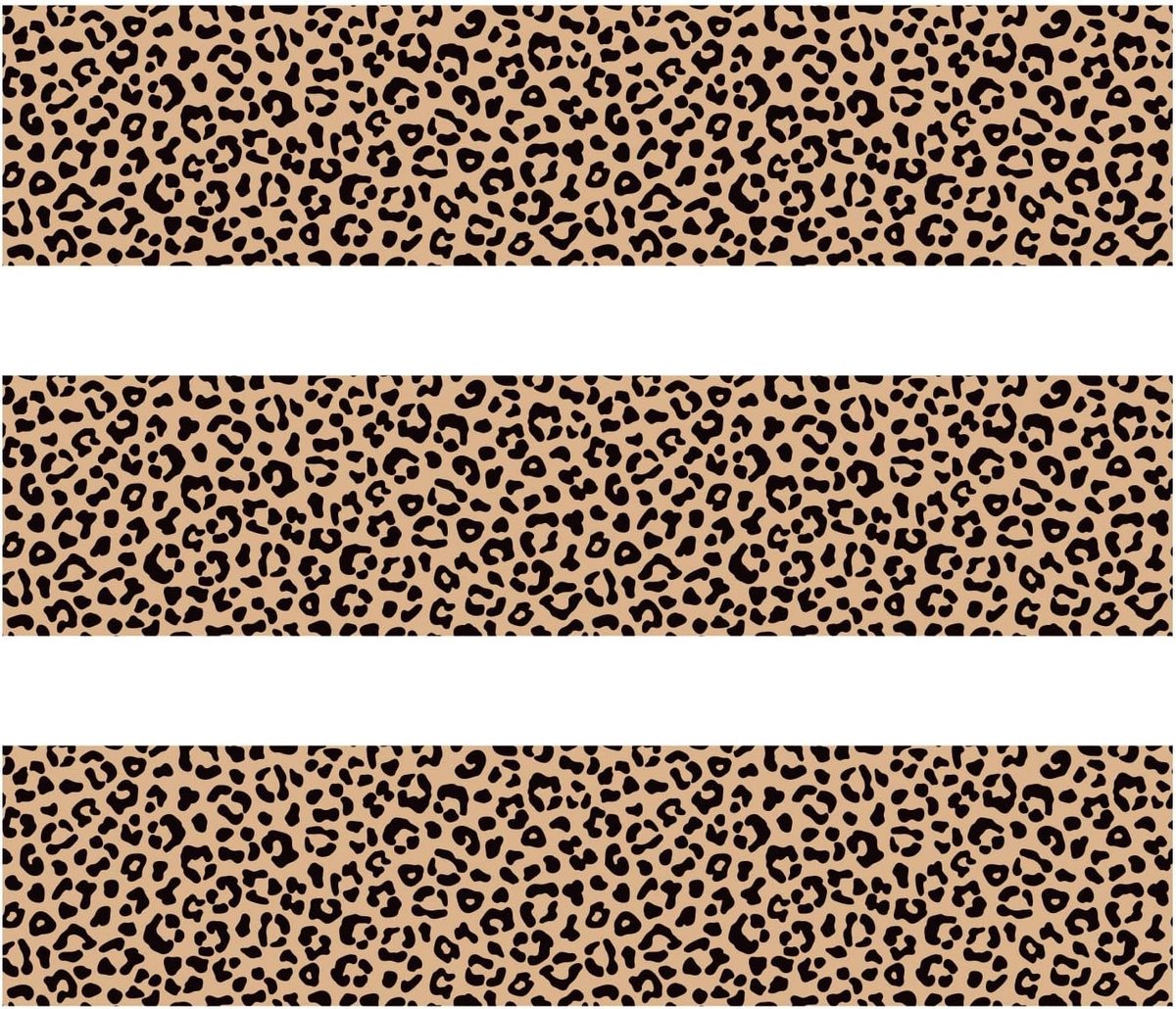 Eetbare Taartrand Stroken, Jachtluipaard Print Eetbare Taart Omhulsel Blad Decoraties Wilde Dieren Taarten Beeld voor Oerwoud Safari Feest Benodigdheden