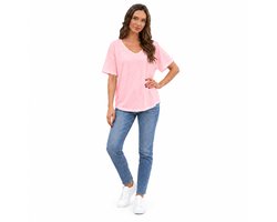 Imily Bela Dames T-shirt met V-hals en Halflange Mouwen