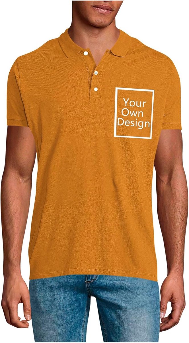 Personalisierte Poloshirt Herren Damen - Polo Shirts Bedrucken Lassen mit Logo/Foto/Text, Tshirt Selbst Gestalten T-Shirt ideal für Uniformen, Firmenevents, Teamausflüge Geschenke Personalisiert S-5XL