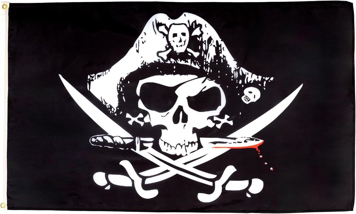 FLAG Vlag Piraat Deadman Chest 250x150 cm Polyester 100D 2 Ringen