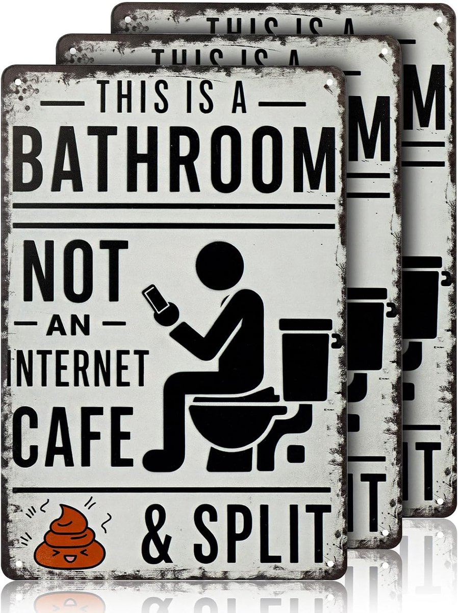 Decoratie vintage metalen tinnen bord "This is A Bathroom Not An Internet Cafe" bord, humoristische muurkunst decor, nieuwe toiletposter voor wasruimte, toilet