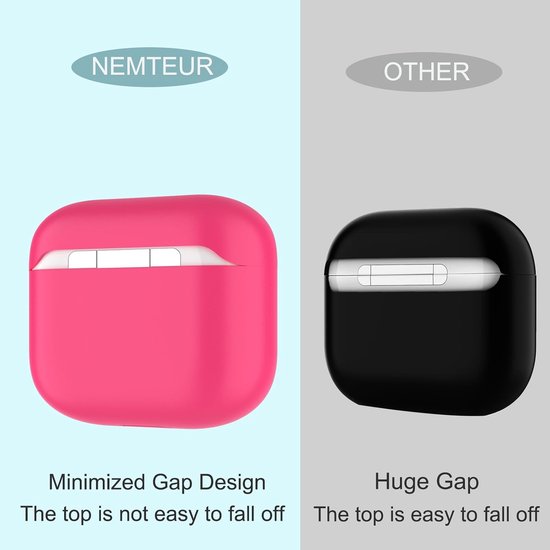 Hoes voor Airpods Pro 3, dun beschermend Silicone Case voor Air Pods Pro 3 2025 (USB-C) Skin Front LED zichtbaar siliconen hoesje, Watermelon Red — afbeelding 4