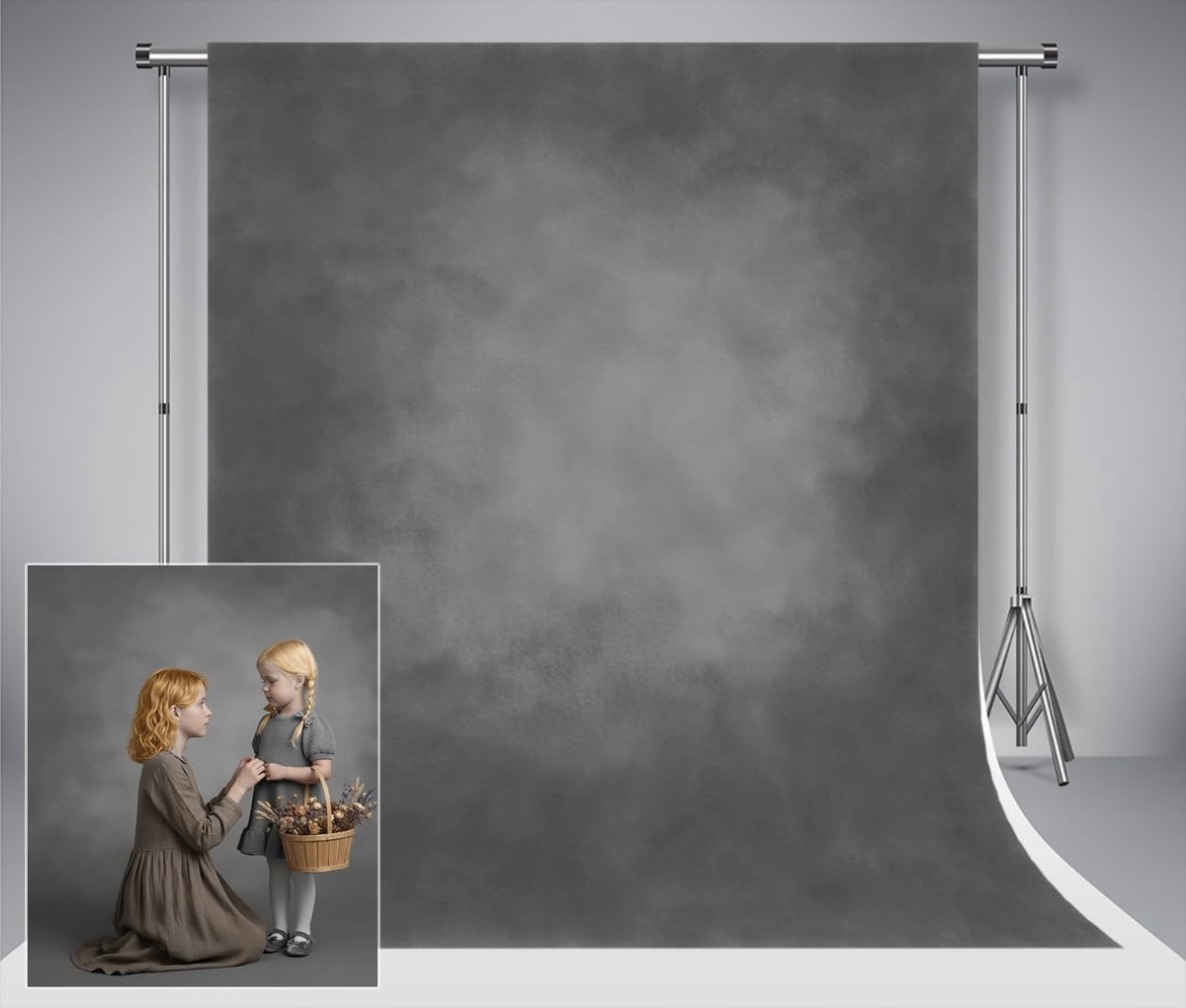 2 x 3 m Fotografie-achtergrond Donkergrijze Foto-achtergronden Microvezel Textuur Portretachtergrond voor Fotografiestudio rekwisieten