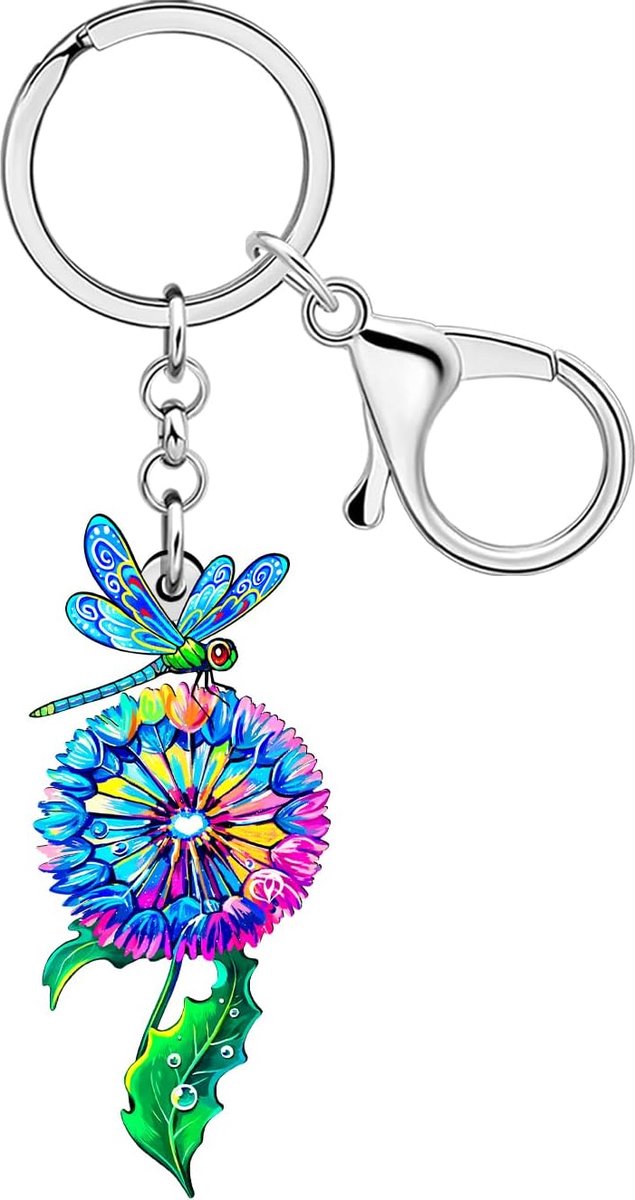 Leuke Bloem Paardebloem En Libelle Sleutelhanger Sleutelhanger Geschenken Voor Vrouwen Meisjes Autosleutels Portemonnee Rugzak Accessoire