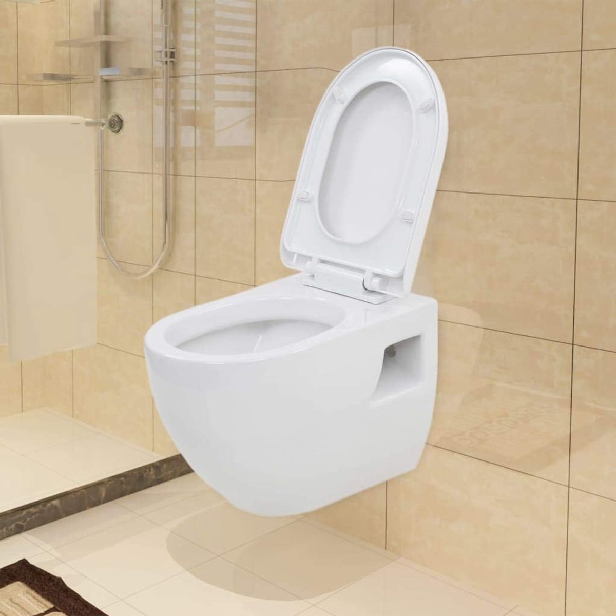 Wandtoilet keramiek wit 36 x 50 x 41,5 cm toilet hangtoilet gastentoilet keramiek - WC