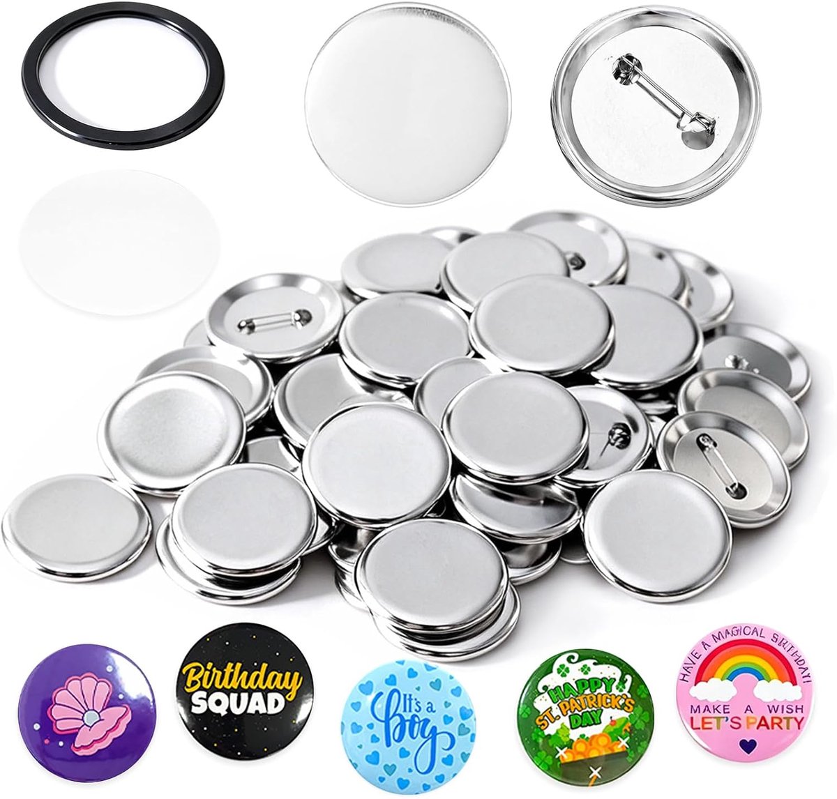 120 stuks personaliseerbare badges, 58 mm, lege metalen badges, personaliseerbare badges, benodigdheden voor het maken van lege knopen, blanco knoopbadge voor handwerk