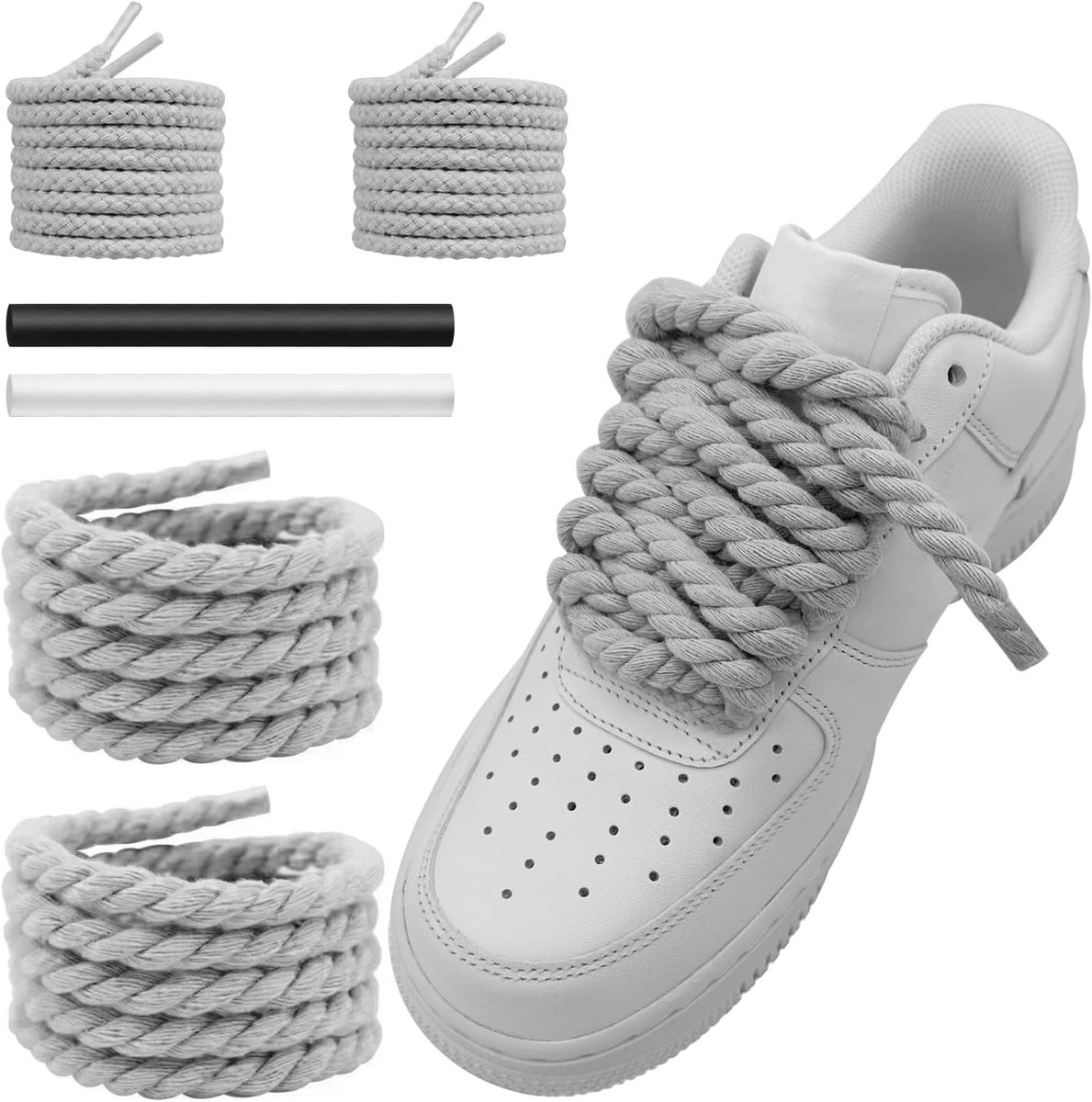 Schoenveters Snaren voor Air Force 1, 10 mm Ronde Katoenen Grove Schoenveters Vervanging Veters voor Sneakers