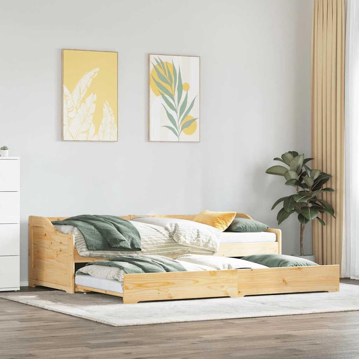 Dagbed uittrekbaar zonder matras iRun 90x200cm, slaapbank dagbed slaapbank voor woonkamer logeerkamer kleine woningen 42000161