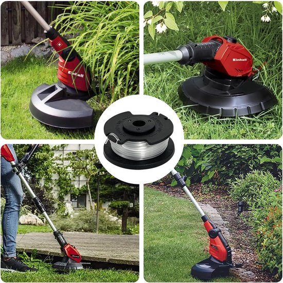 spoel voor Einhell GE-CT 18/28 Li en GE-CT 18/28 Li TC, nylon strimmer accessoires, 4,9 m lang, 1,6 mm diameter (4 spoelen + 1 dop) — afbeelding 5