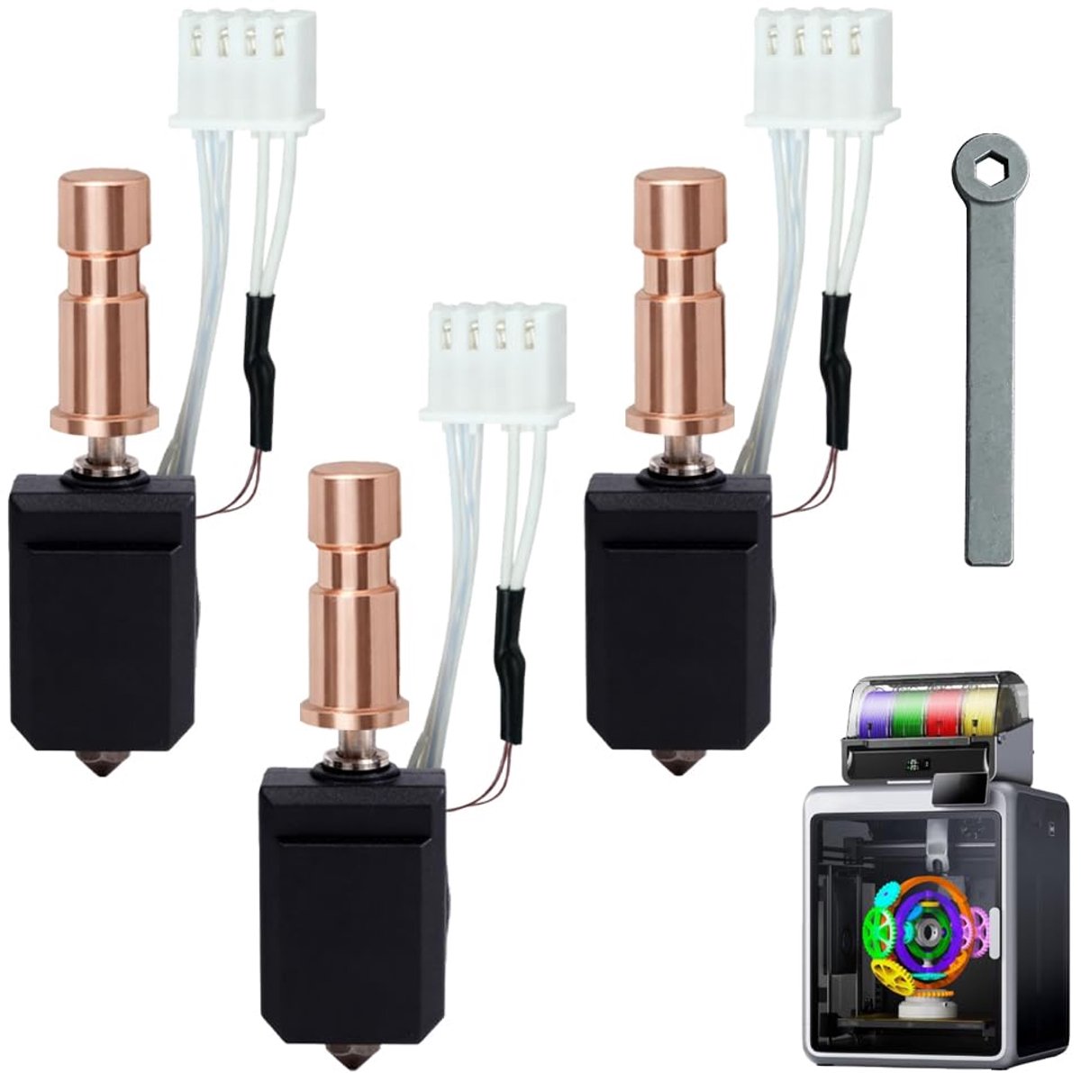 0,2 mm 0,4 mm 0,6 mm keramiek hotend voor cobra S1 combo, roestvrij stalen printkop extruder kit hot end geharde sproeier verwarming blok verwarmingselement mondstuk met 200K thermistor voor Anycubic