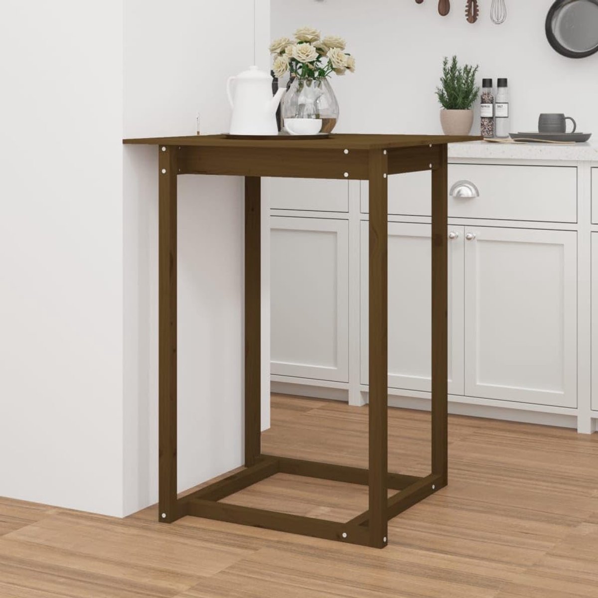 Honingbruin eetkamer tafel tafel voor woonkamer voor keuken 80x80x110 cm massief grenen