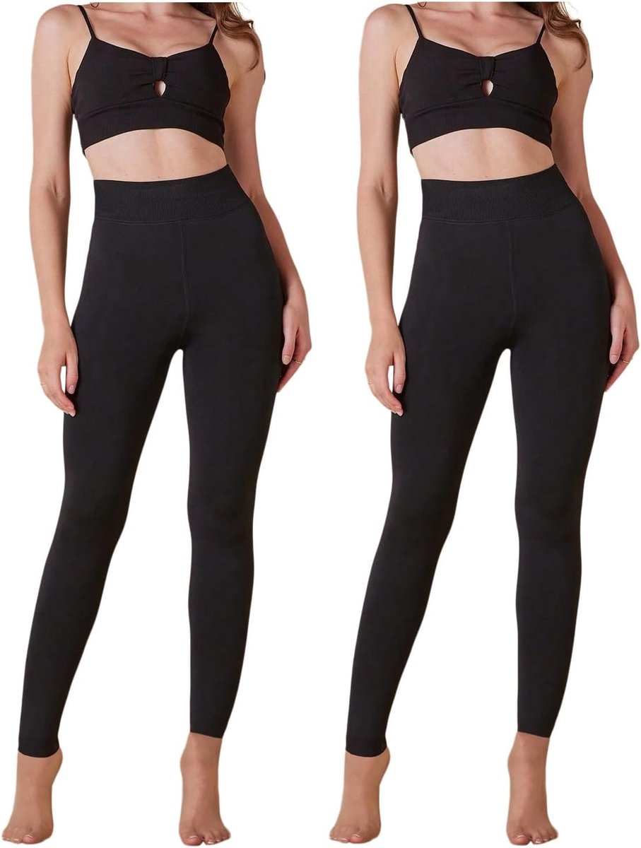 Leggings voor dames, zwart, warme winterleggings in 2 diktes, ondoorzichtig en elastisch