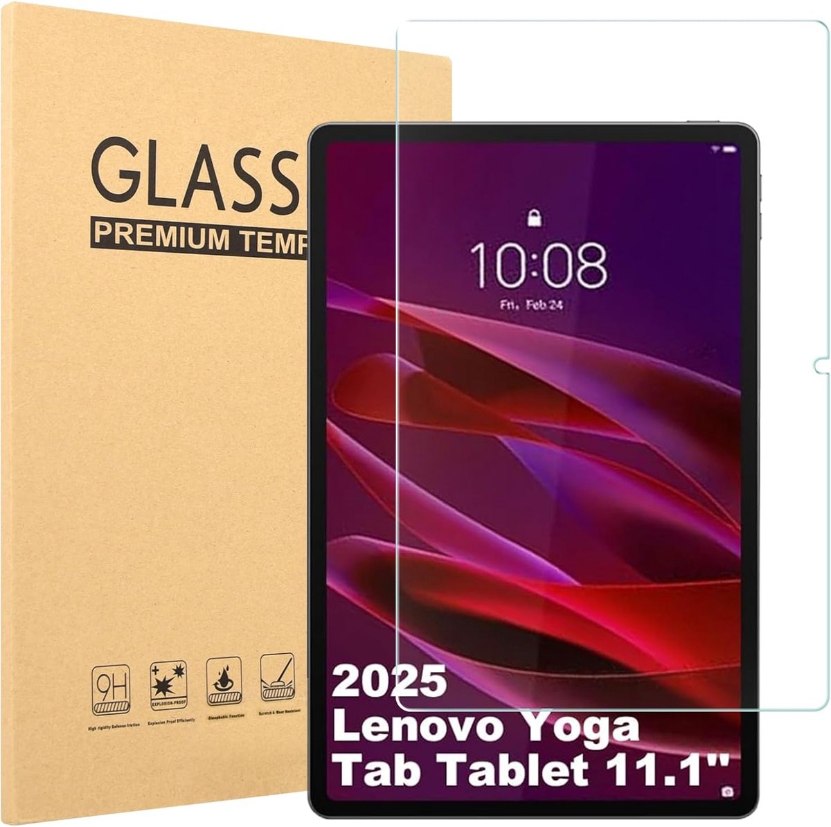 Displaybeschermfolie voor Lenovo Yoga Tab 11 inch (model 2025), gehard glas met 9H hardheid en HD-helderheid, 1 stuk