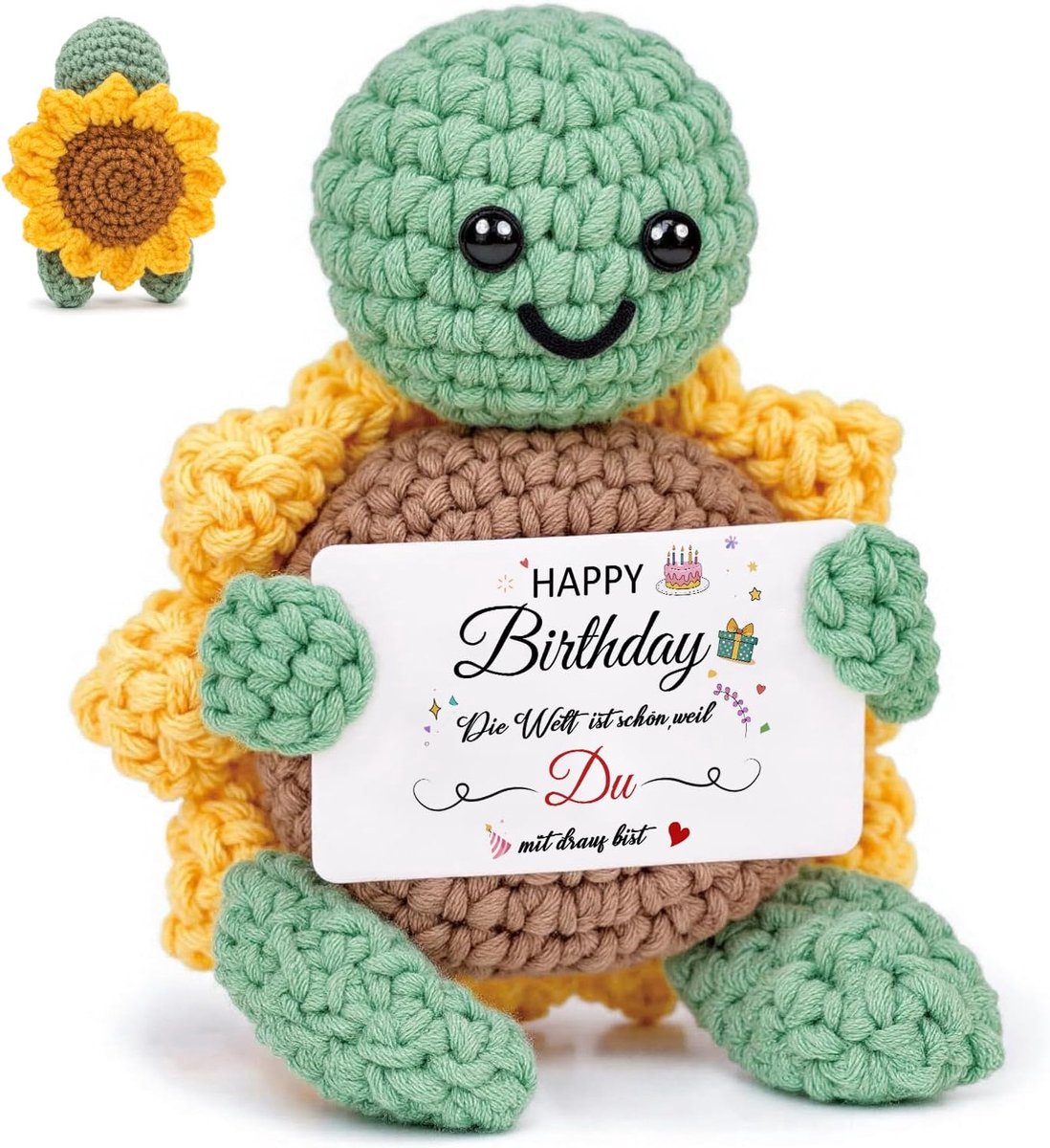 schildpad zonnebloemschildpad geluksbrenger, handgemaakte po-sitieve geschenken schildpadpop figuren, emotionele ondersteuning motivatiegeschenken (Birthday)