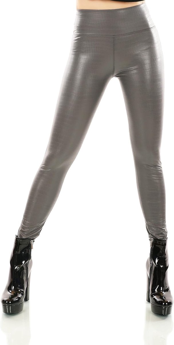 Wet look, leer, kunstleer, look, thermische broek, camouflage, reptielpatroon