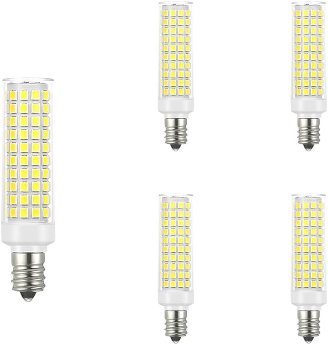 LED kap-lamp 12W (gelijkwaardig aan 100W halogeen), 1200LM, Wit (6000K), AC 110-240V, niet dimbaar, kleine Edison-schroef SES voor koelkast/kap/huisverlichting, verpakking van 5