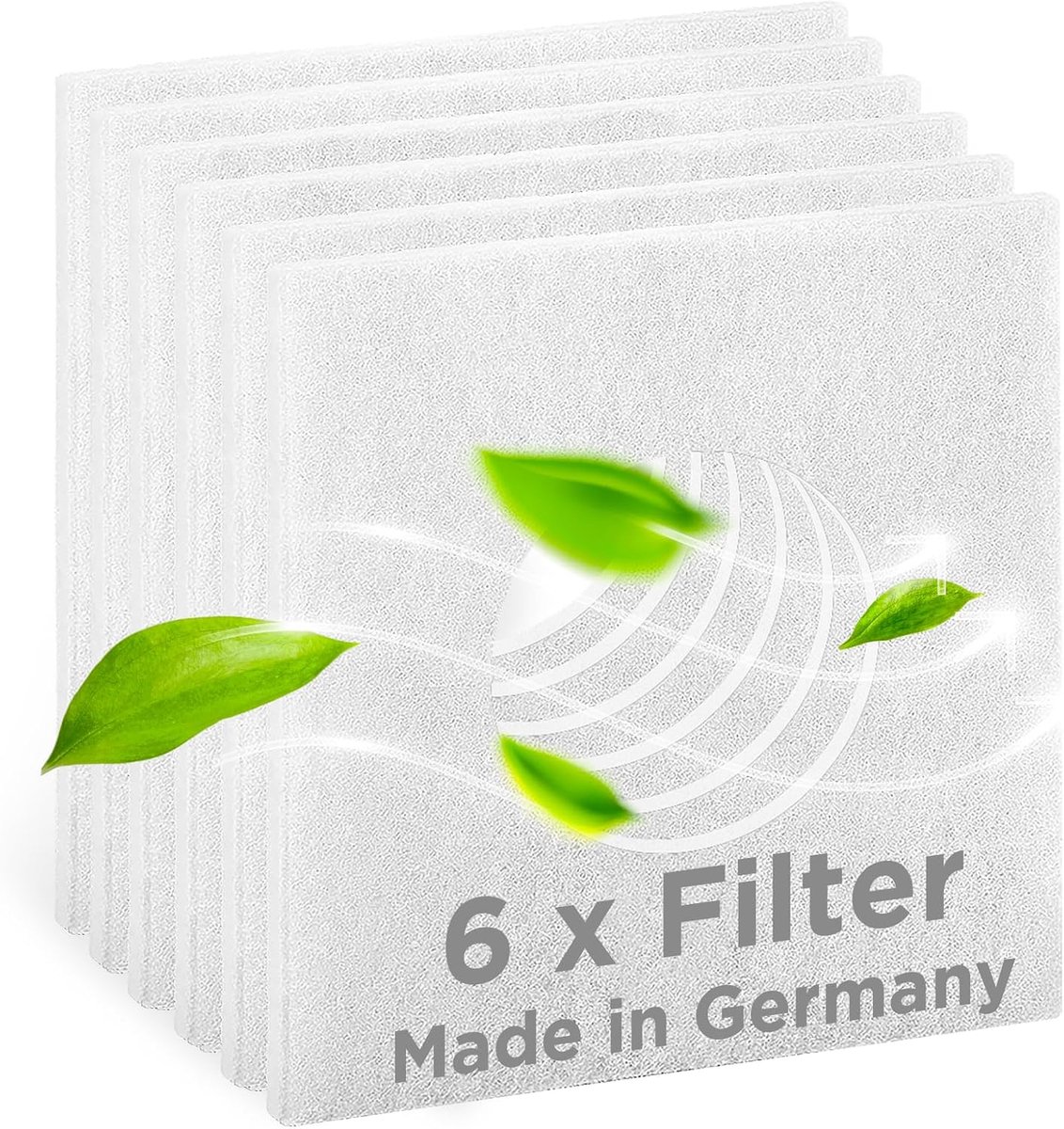 6x vervangingsfilter stoffilter luchtfilter voor Limodor ventilatoren en Limot ventilatieapparaten LF/ELF en F/C, model F-LF/5 00010 LIG, afmetingen 238 x 238 x 18 mm, papier, wit