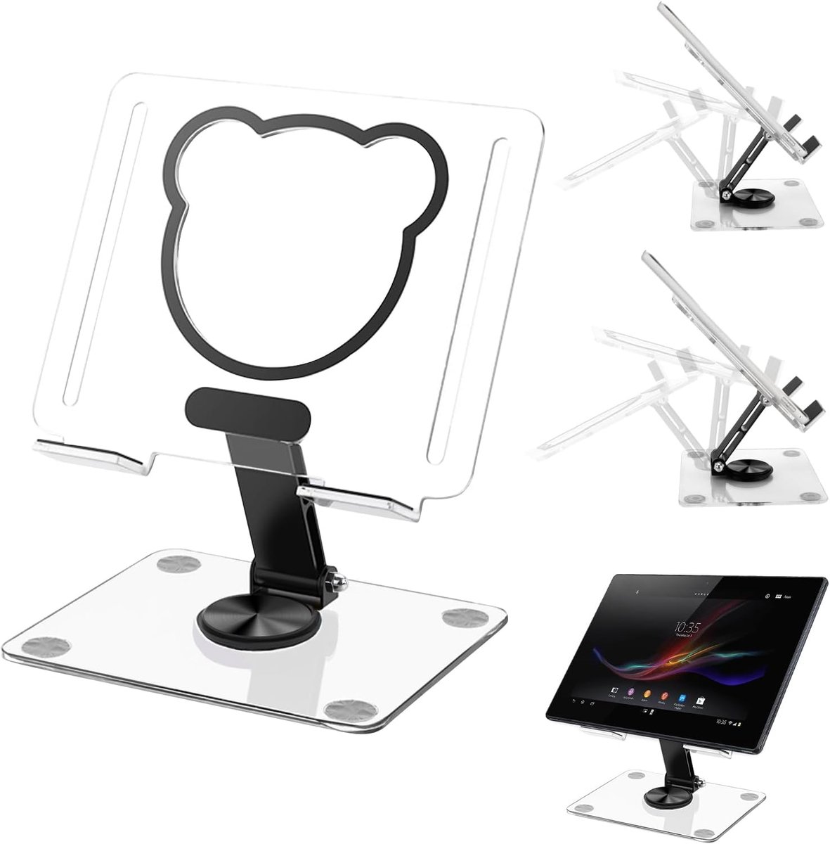 360 graden draaibaar, tablethouder, tafel, verstelbaar, acrylstandaard, compatibel met 4-13 inch telefoon, ultra stabiele universele tabletstandaard, compatibel met iPad, iPhone