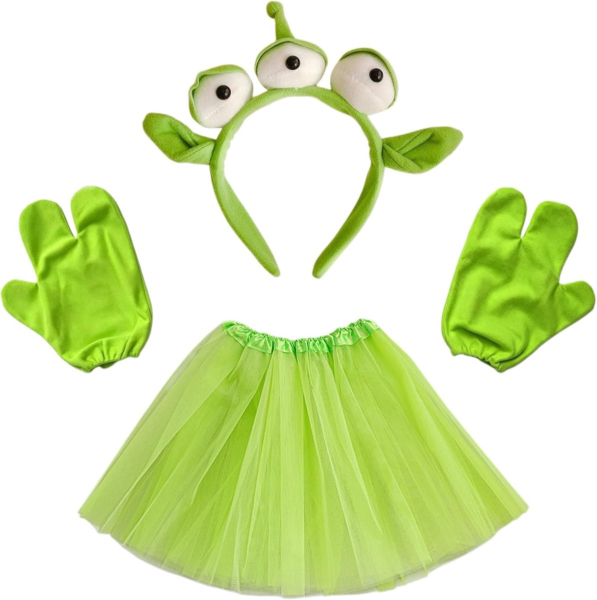3 stuks, dierenoren, hoofdband, cosplay-kostuum, Halloween-kostuum, carnaval, Halloween, Kerstmis, groen, kostuum, cosplay voor feestjes