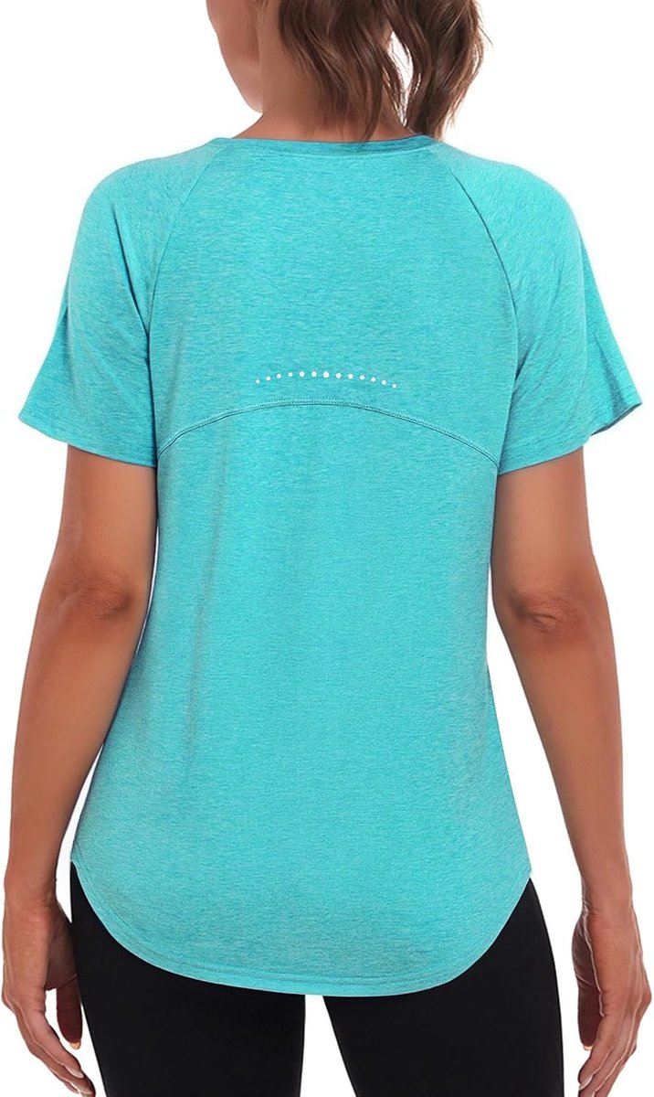 Sportshirt voor dames voor hardlopen en sportschool, korte mouwen, ademend, fitness, training